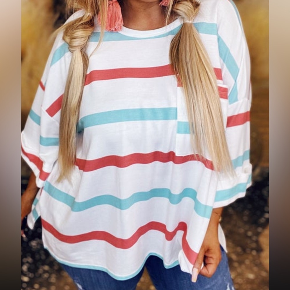 *SOLD* Fantastic Fawn Striped Top